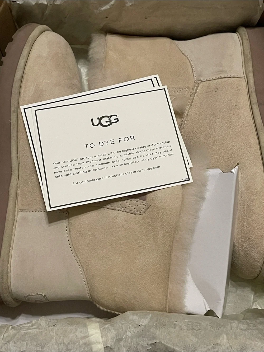 UGG Women's Cream Shearling Ankle Boots with Dusty Pink Pom